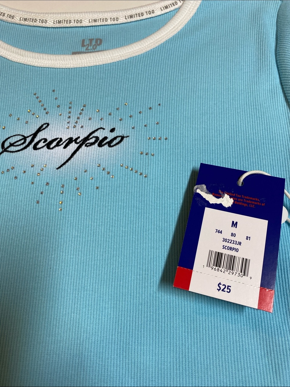 Limited Too Medium Scorpio Zodiac Sign Blue Blue Tee Short Sleeve Shirt New D27e - Picture 5 of 14